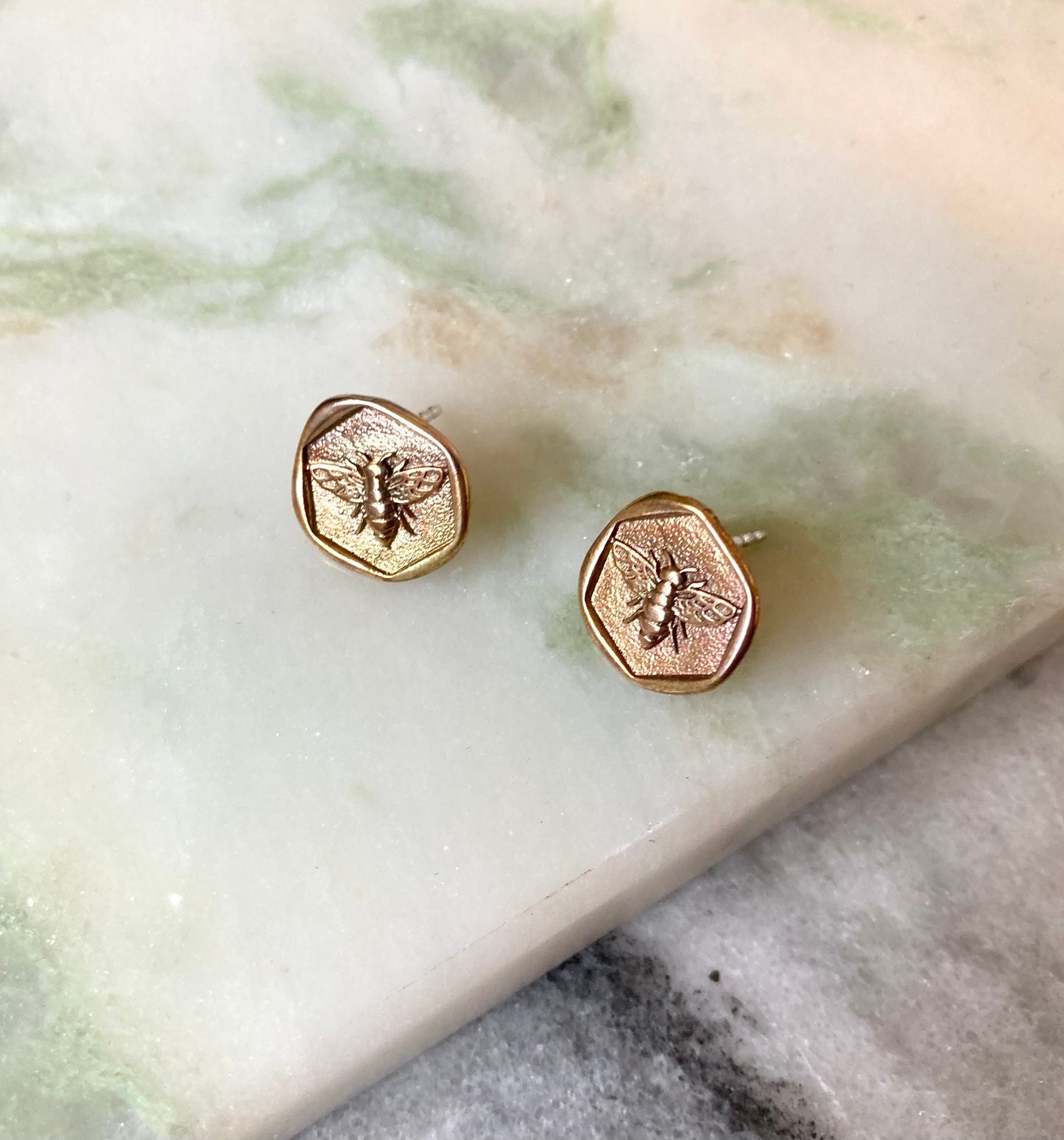 Bee coin earrings