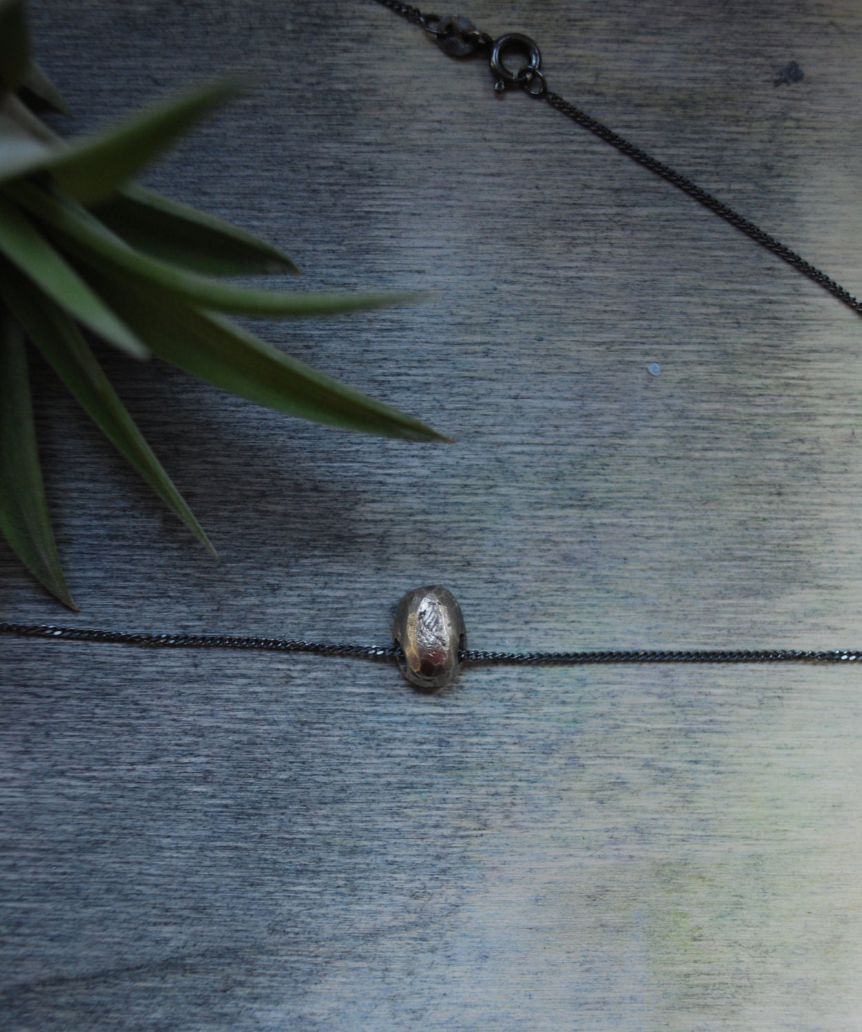 Sterling silver coffee bean necklace