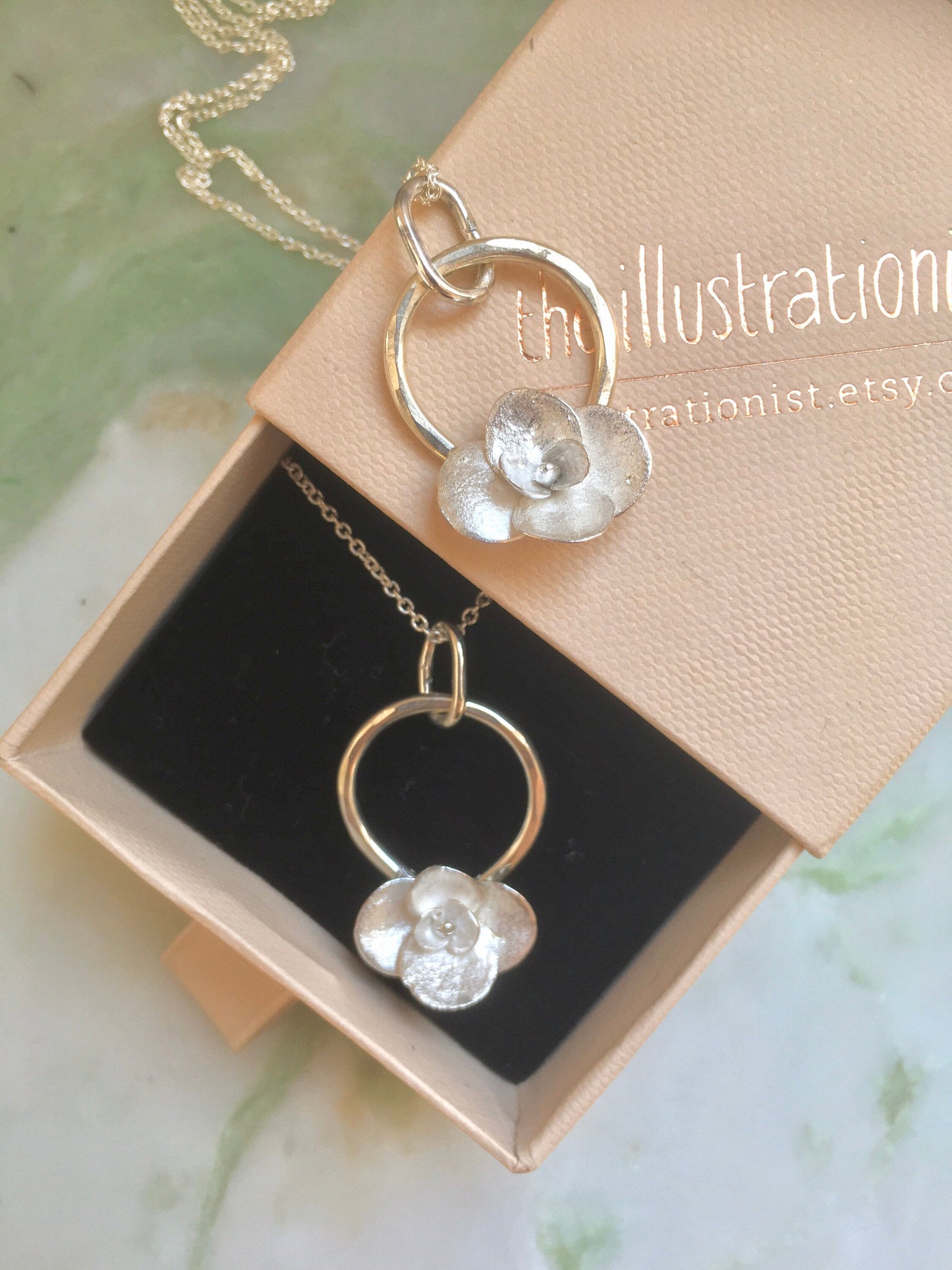 Suce necklace, Eco sterling silver succulent necklace