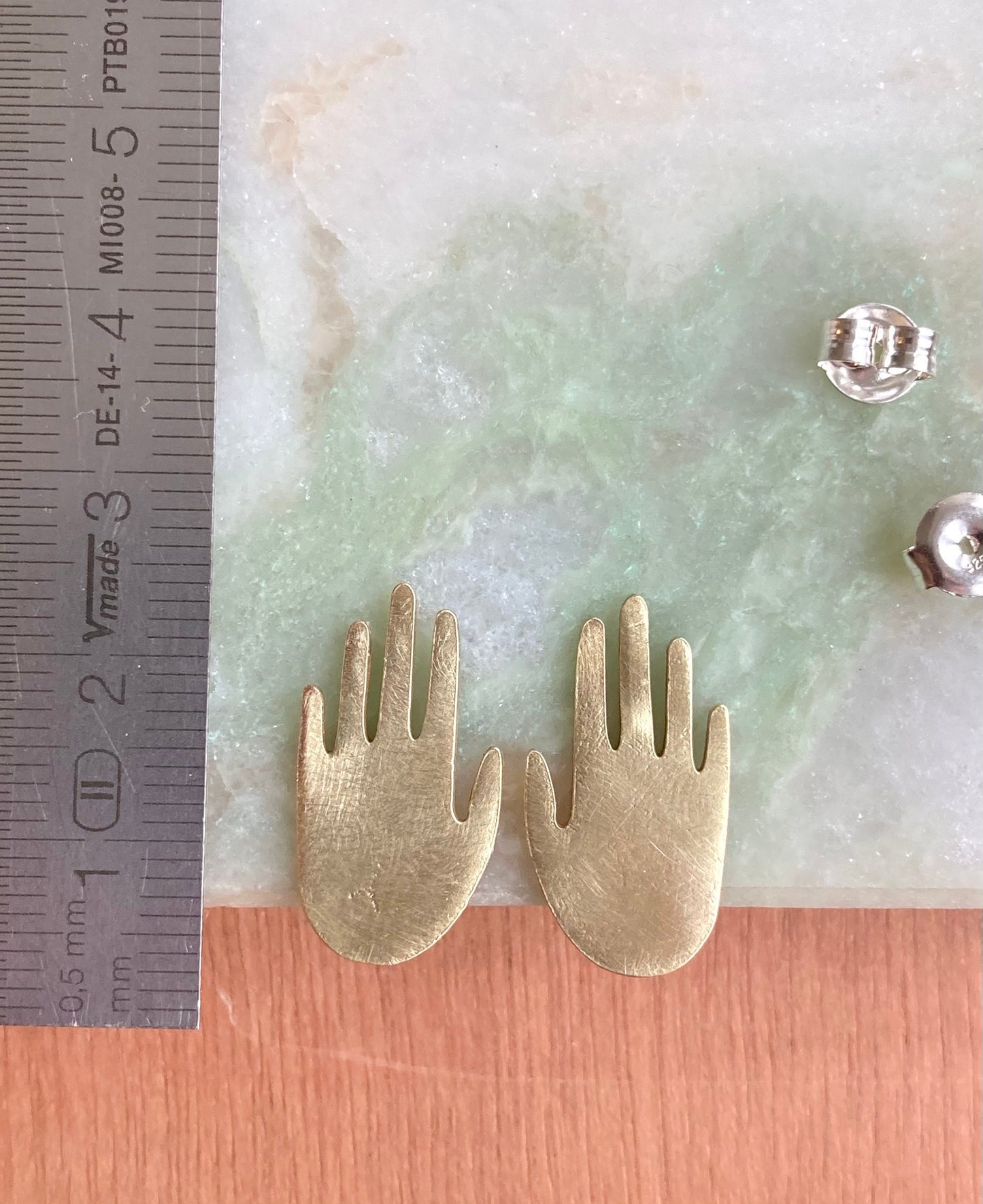 Brass rule earrings