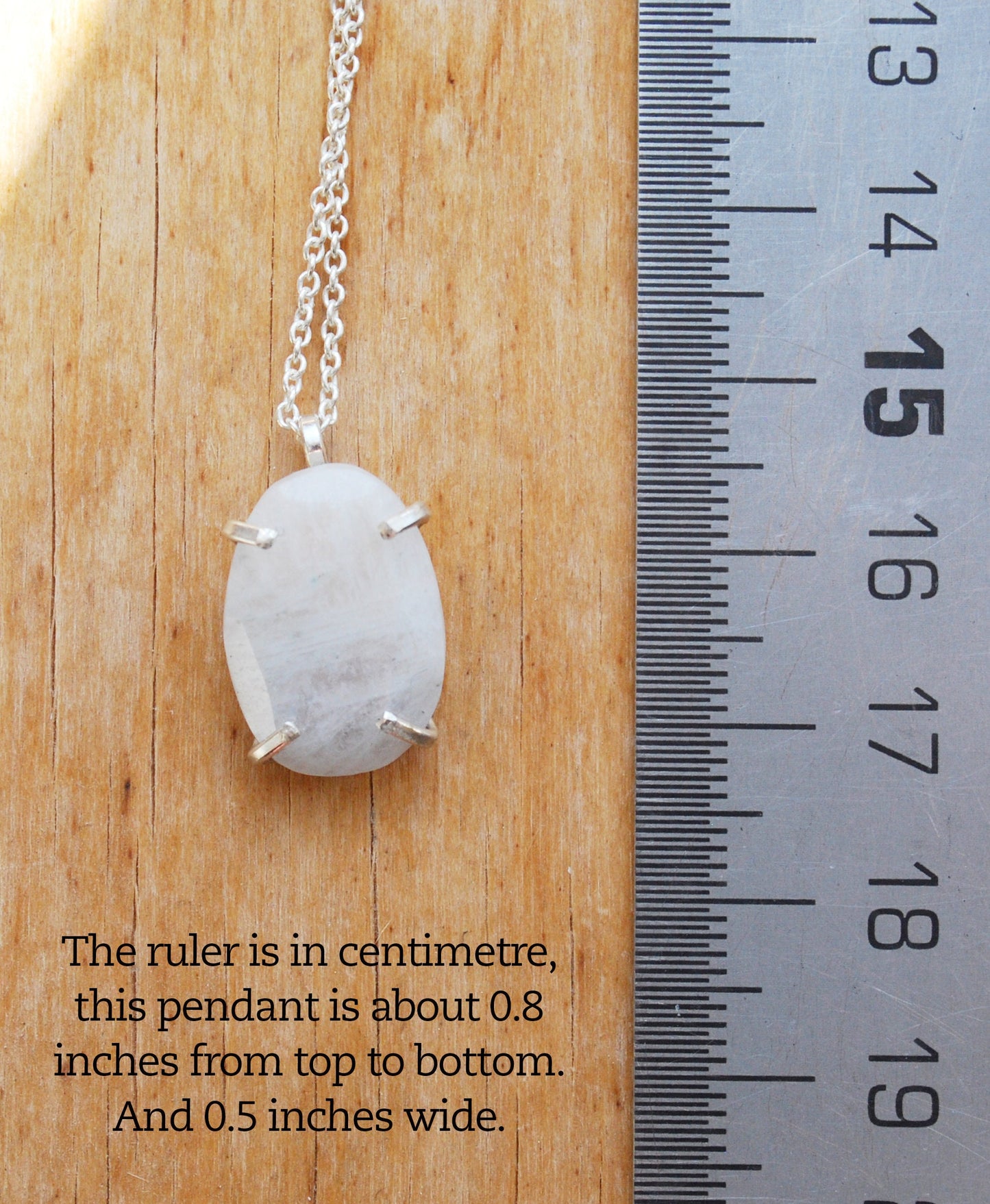 Rose necklace, Eco sterling silver white moonstone necklace