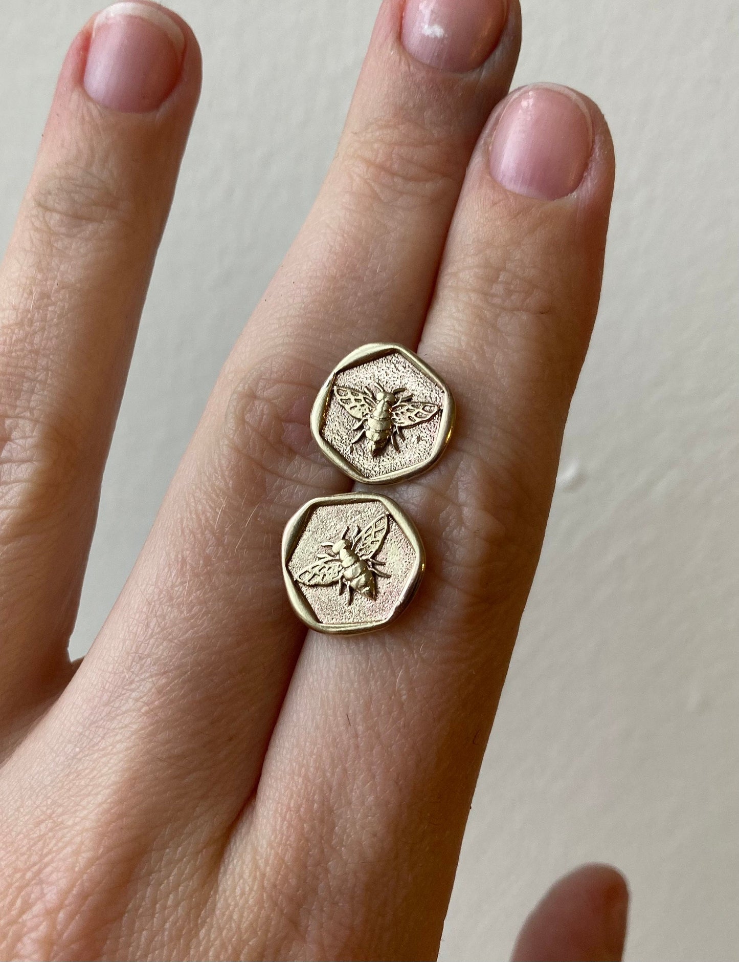 Bee coin earrings