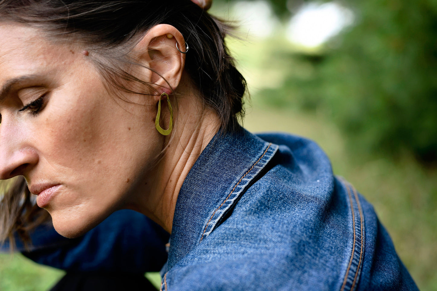 Freeform brass earrings