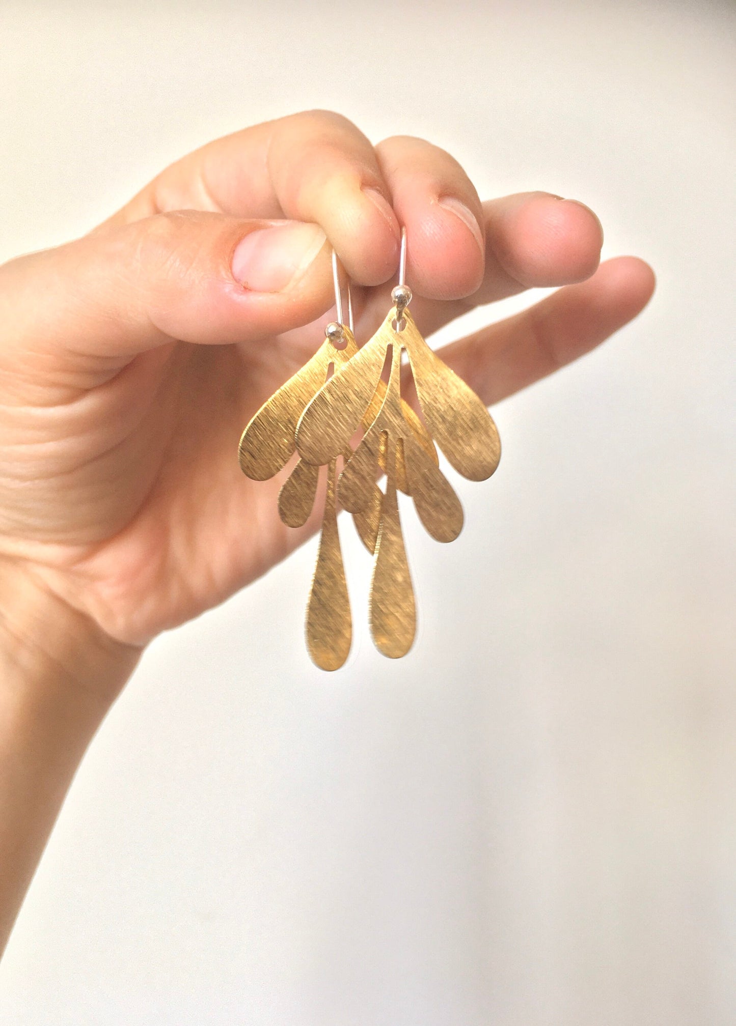 Brass Leaf Dangle Earrings