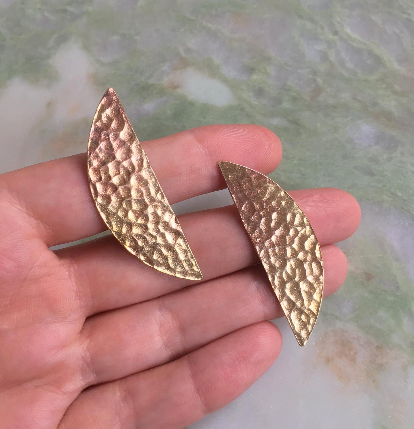 Gwyn earrings, Eco sterling silver half moon earrings