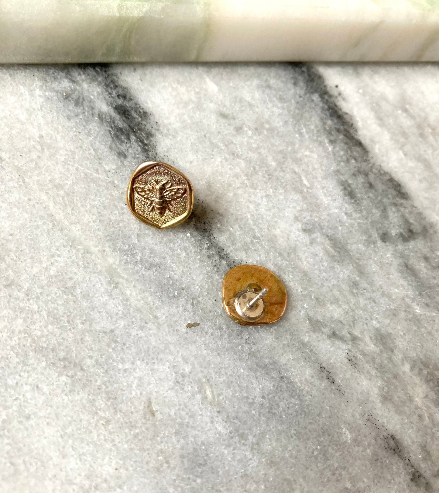 Bee coin earrings