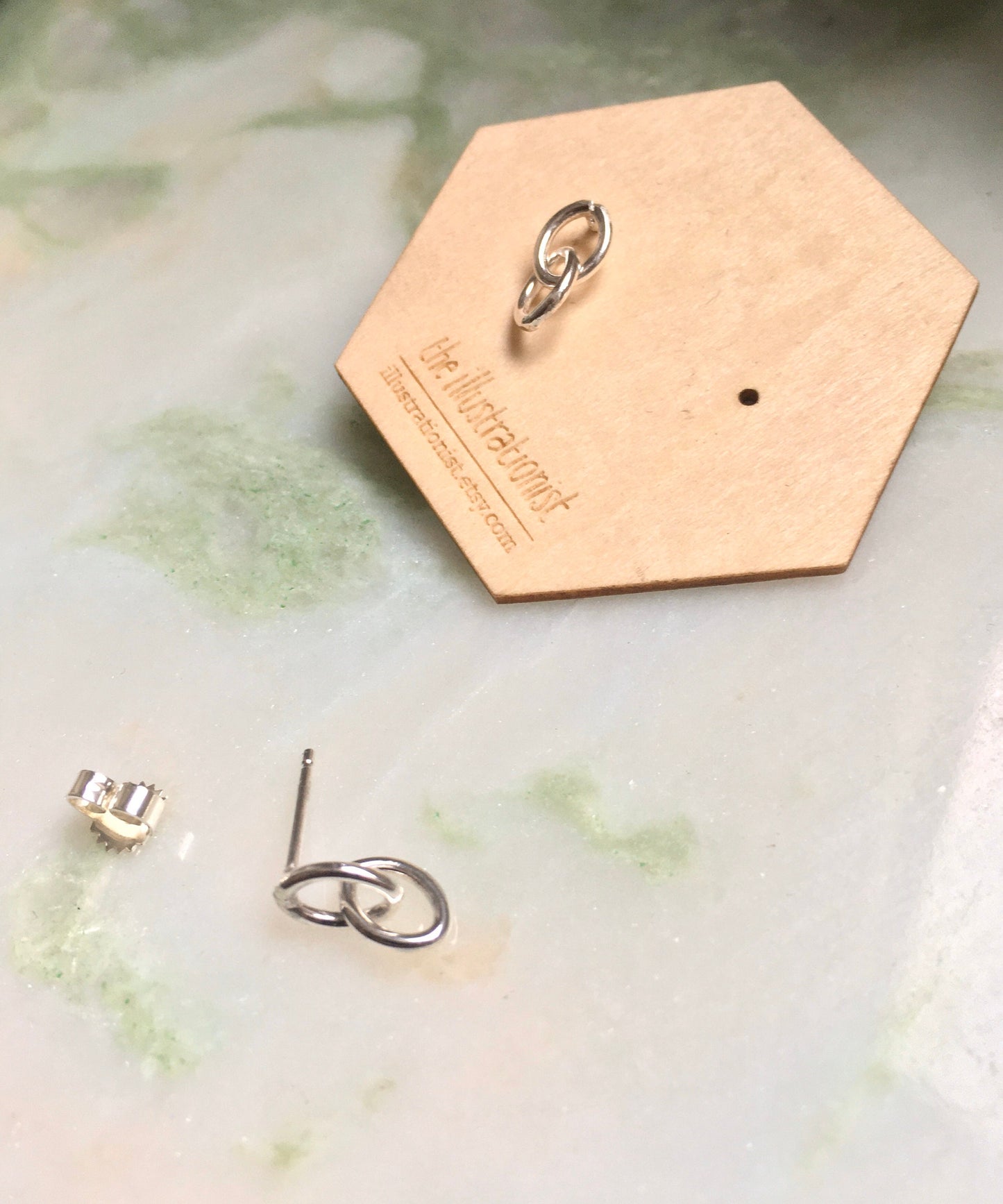 Silver circle earrings