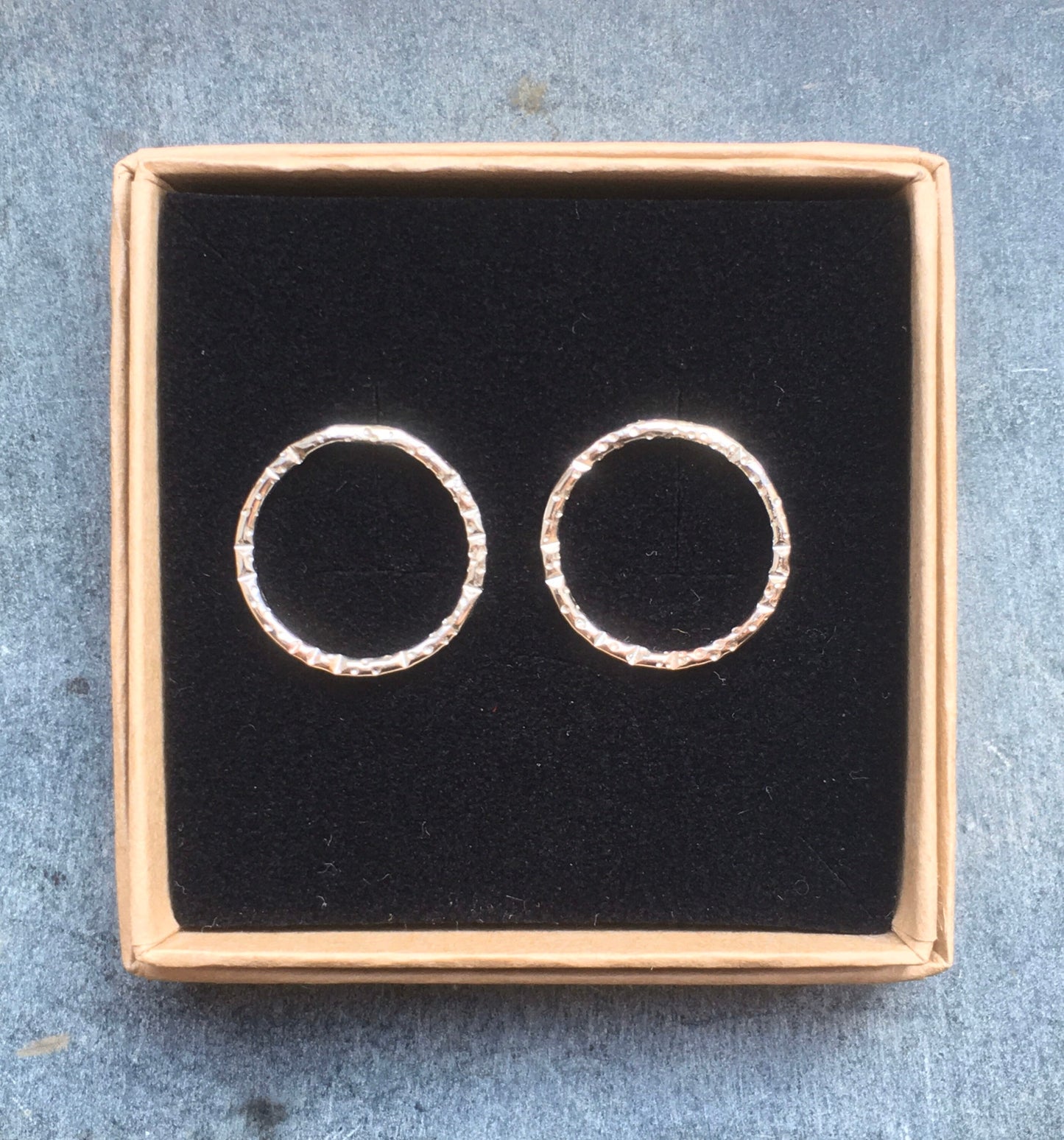 Sterling silver open circle earrings