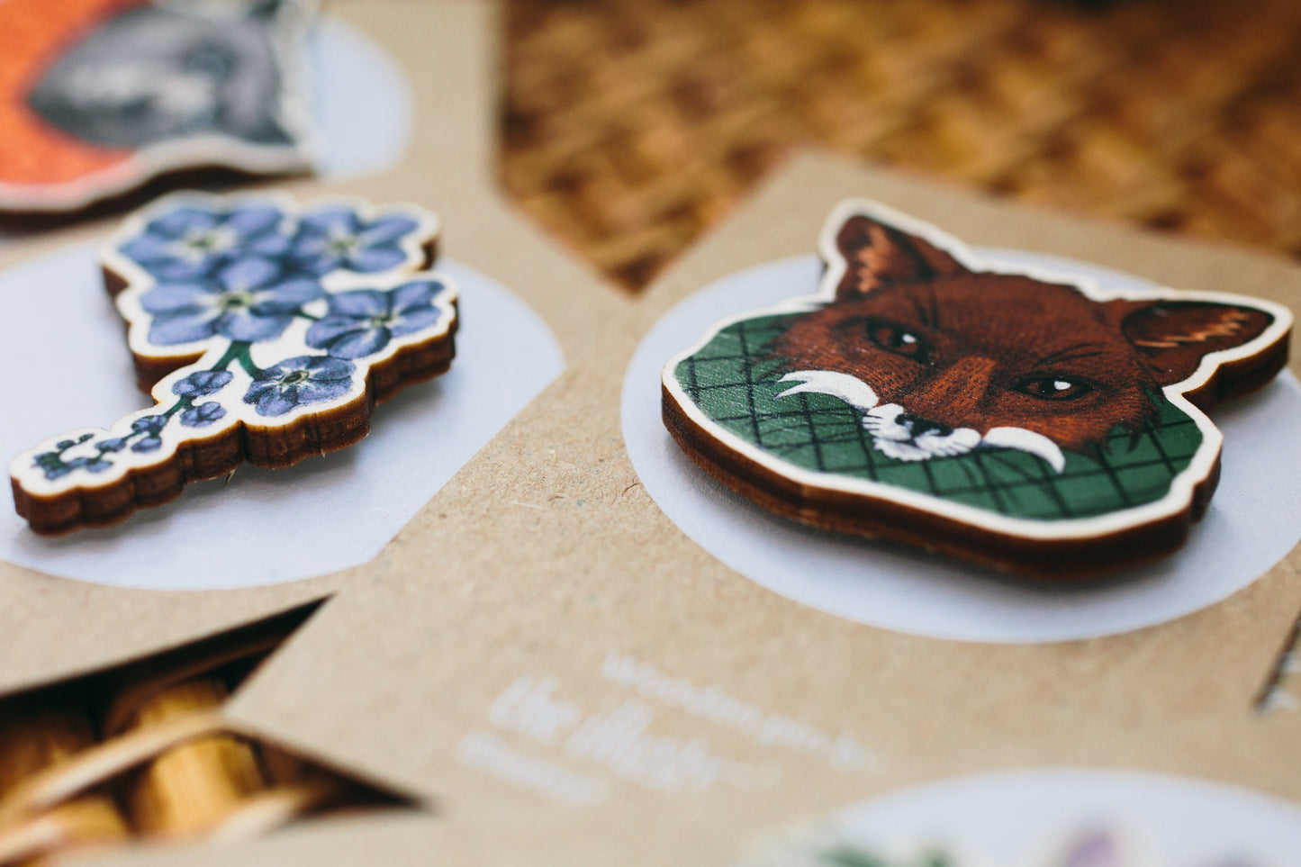 Forget Me Not Wooden Pin