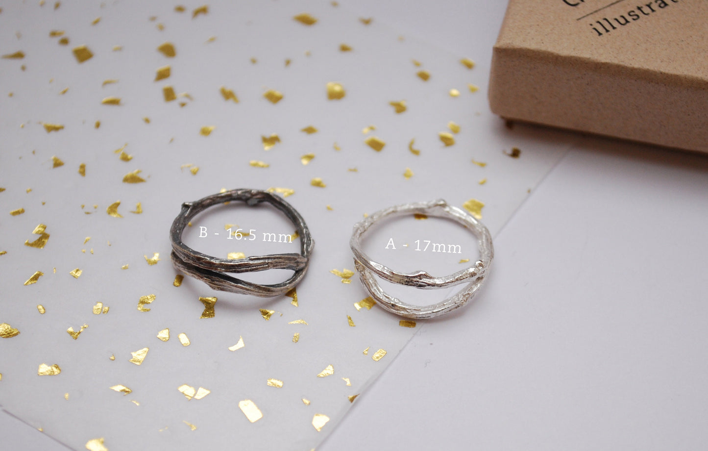 Eco sterling silver twig ring