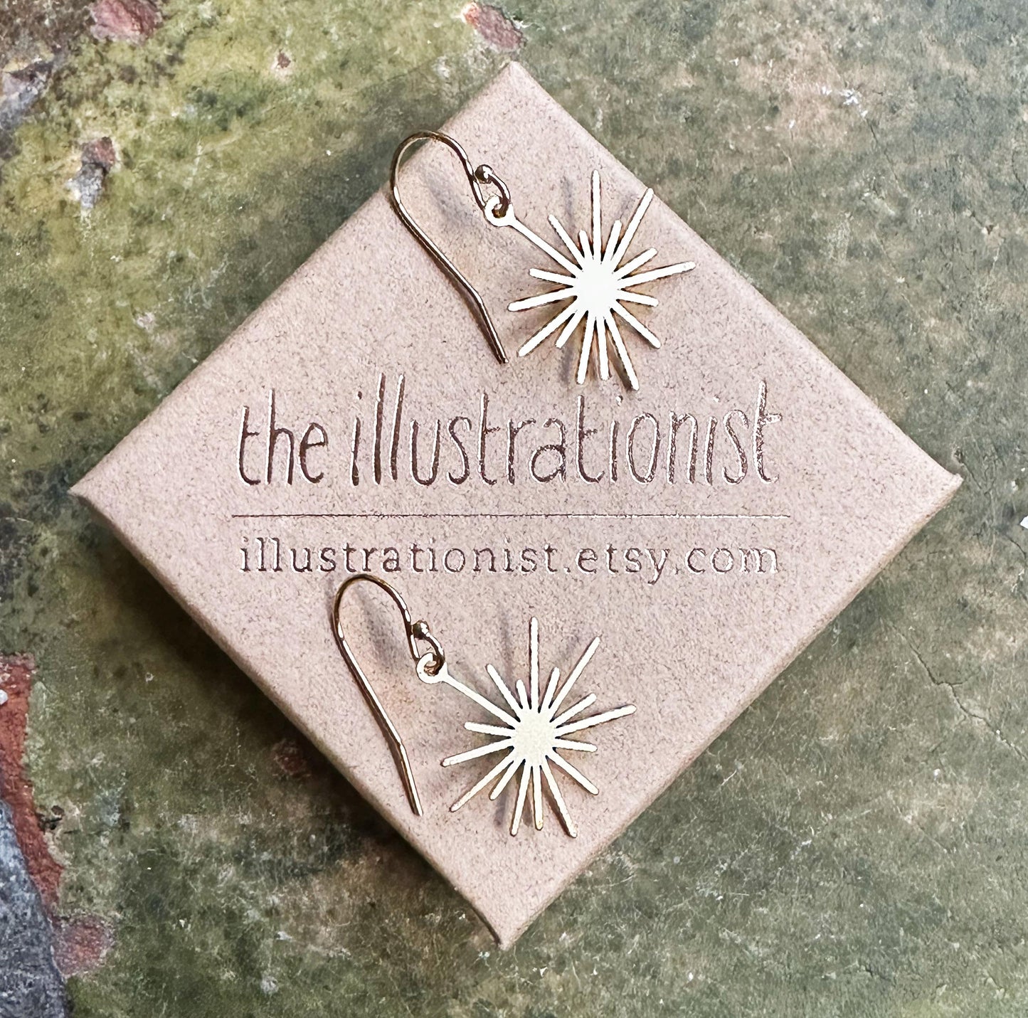 Trin earrings, Gold filed brass star earrings