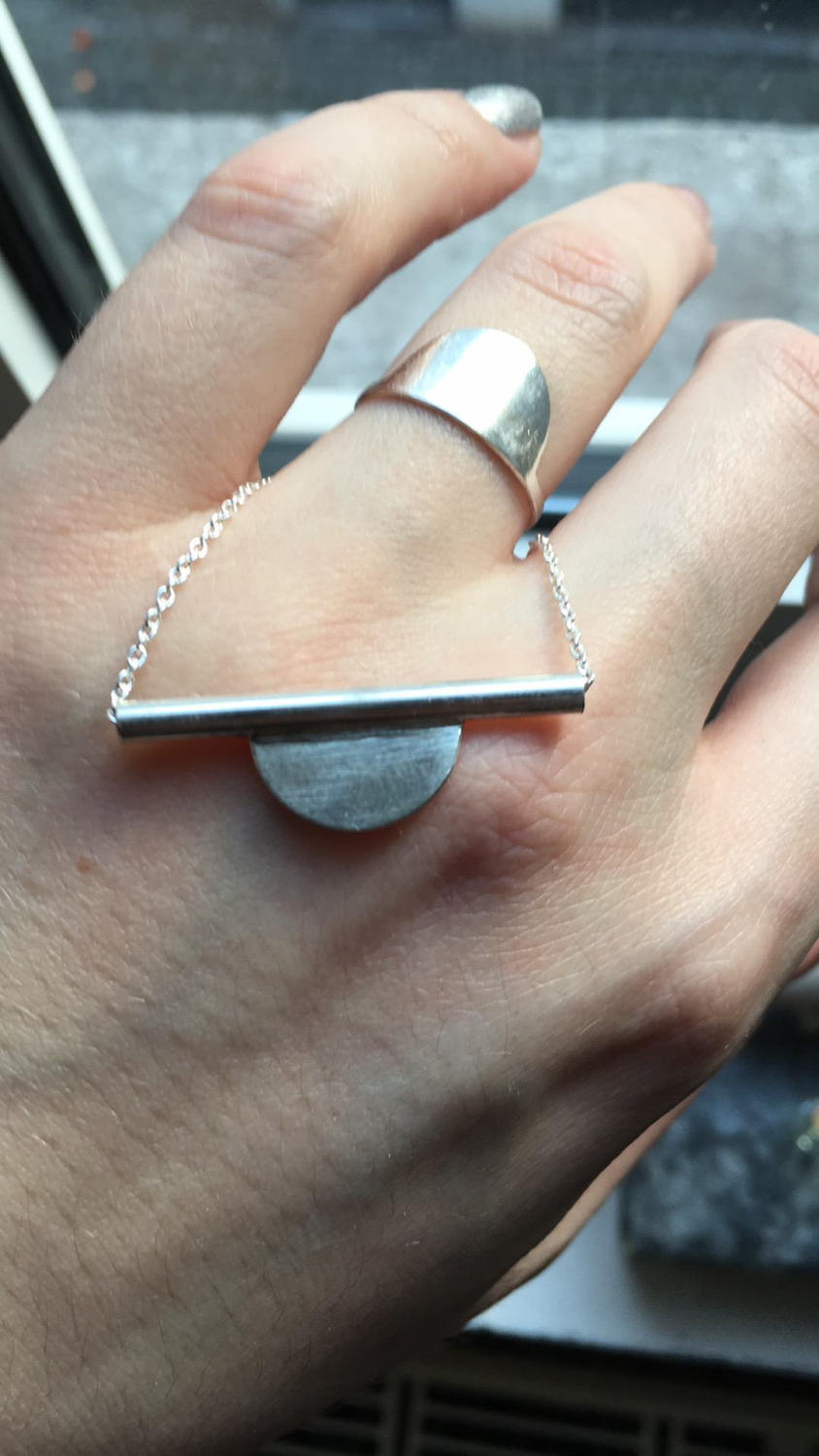 Modern setting sun necklace