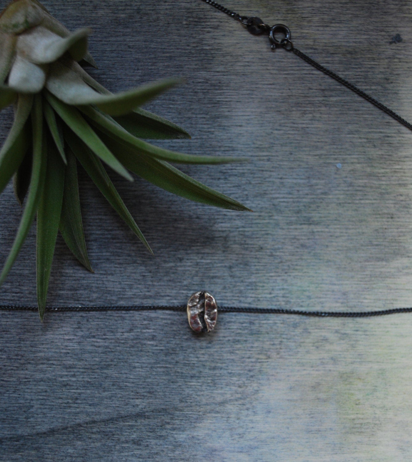 Sterling silver coffee bean necklace