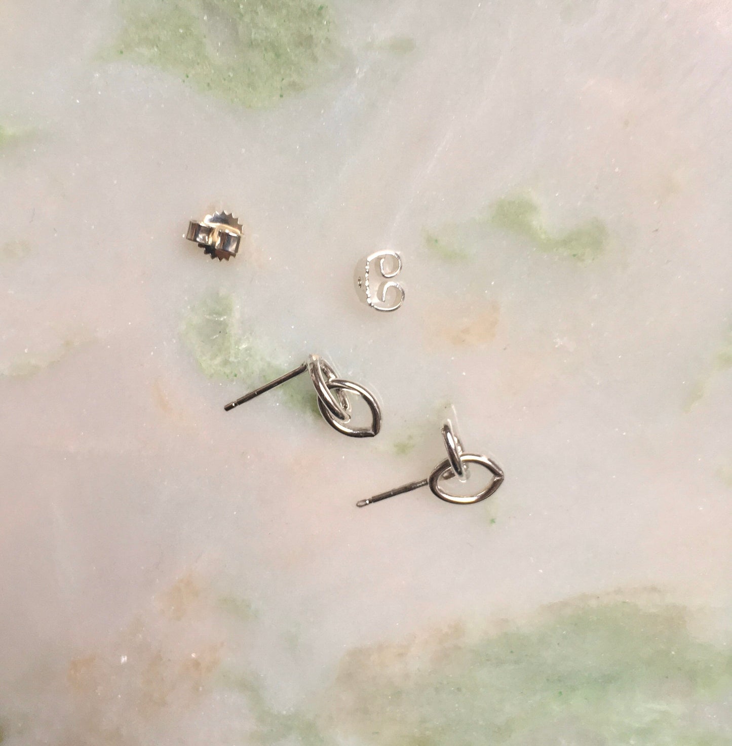 Silver circle earrings