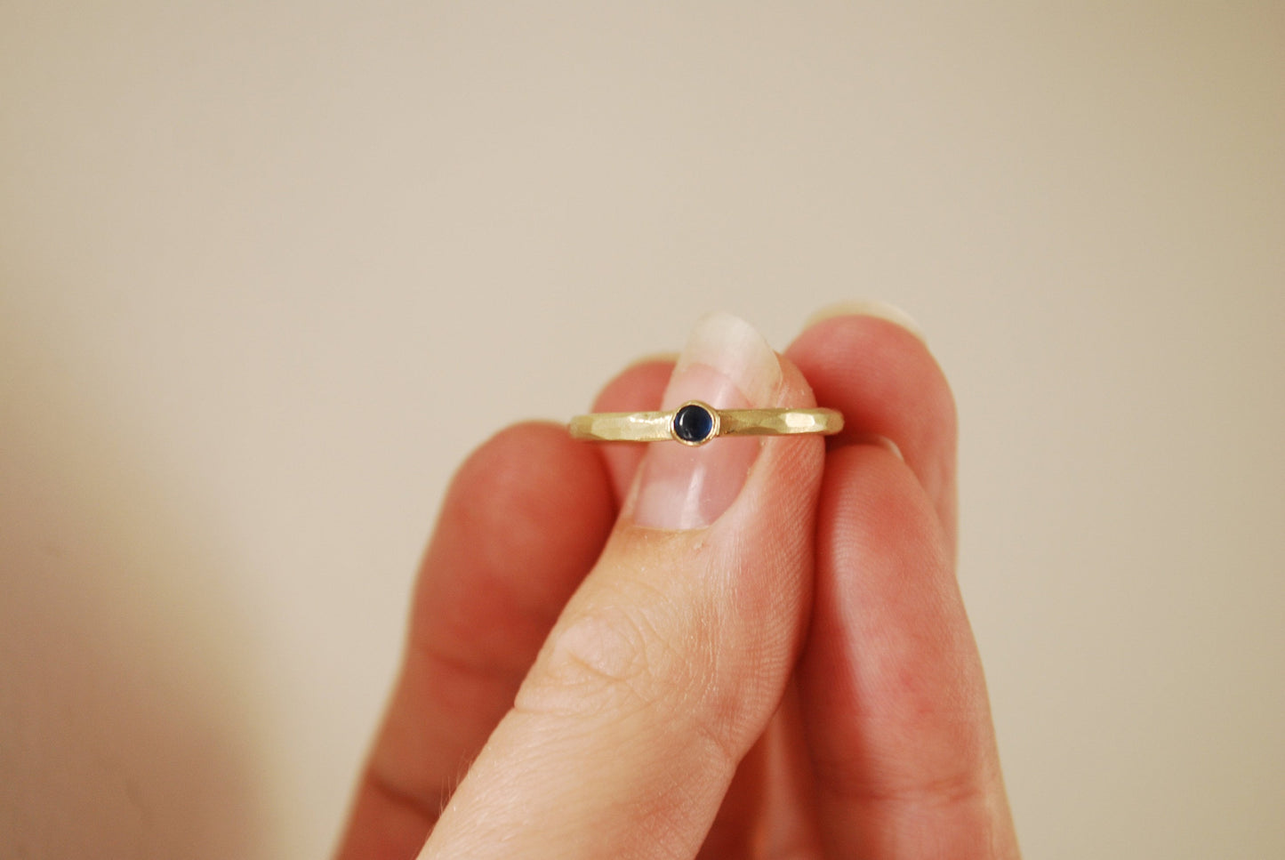 Hammered gold wedding ring
