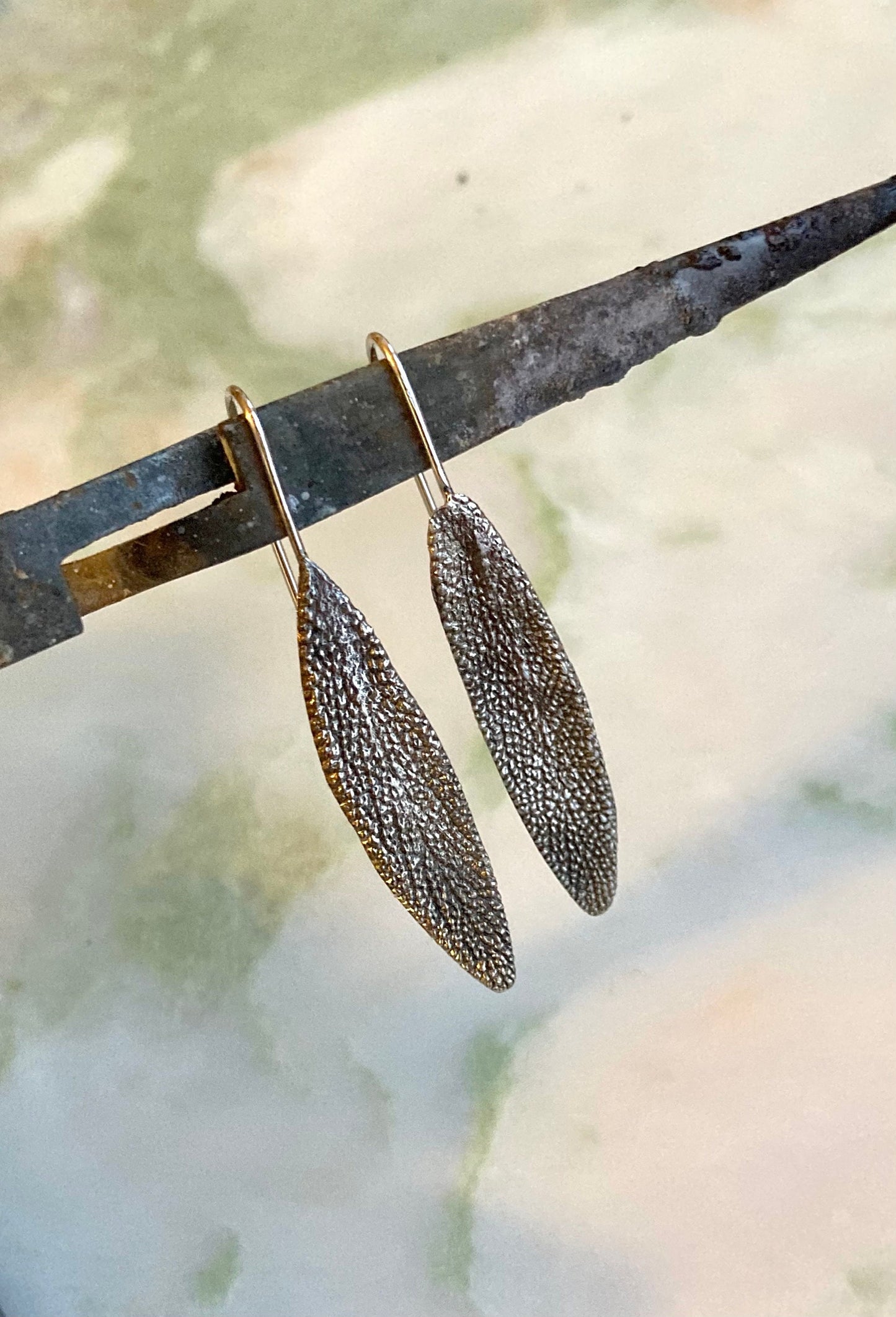 Sage earrings, Sage Brooch