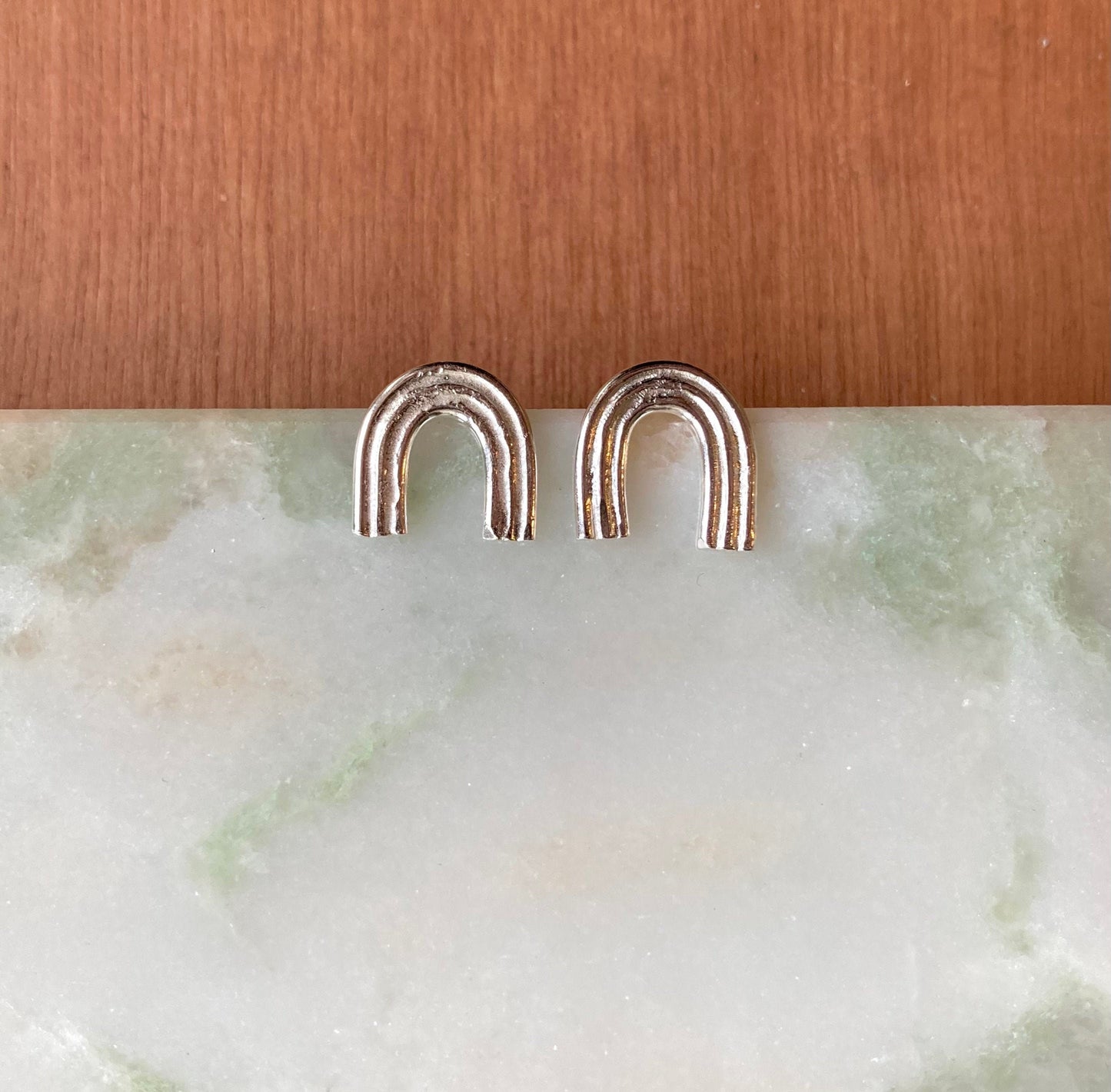 Shen earrings, Eco sterling silver rainbow earrings dangle