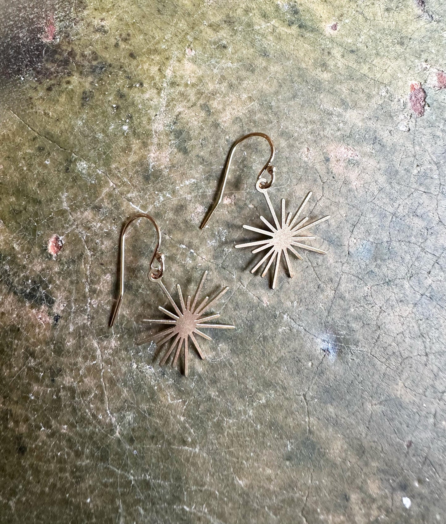Trin earrings, Gold filed brass star earrings