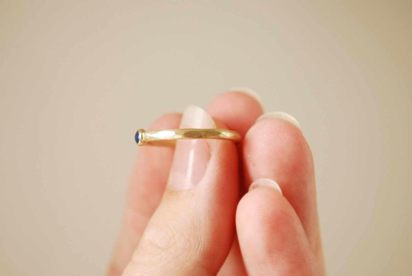 Hammered gold wedding ring