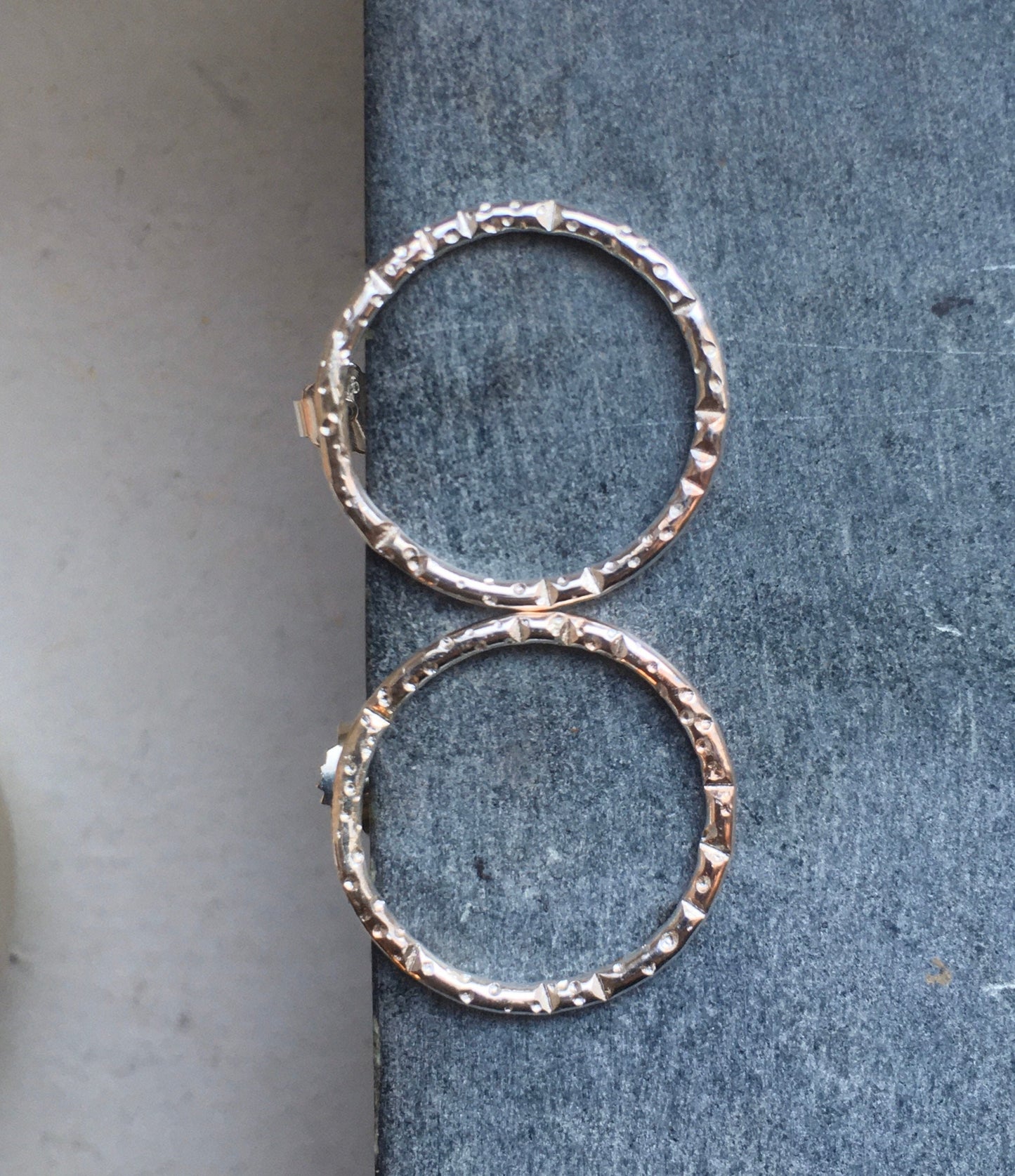Sterling silver open circle earrings
