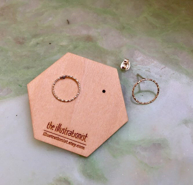 Eco sterling silver circle earrings, textured hoop minimalist jewelry, Best selling item handmade | Cold weather accessories