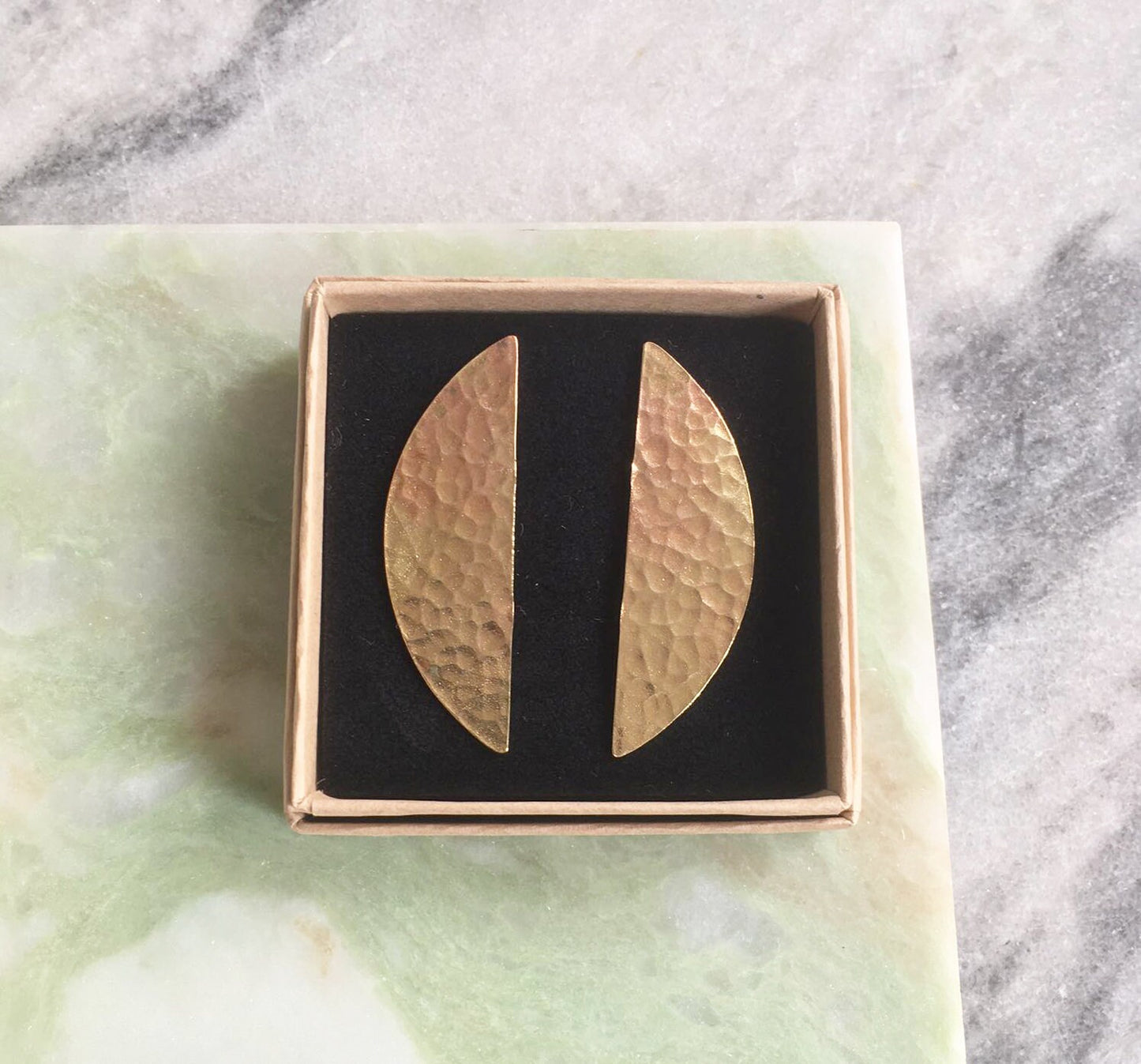 Gwyn earrings, Eco sterling silver half moon earrings
