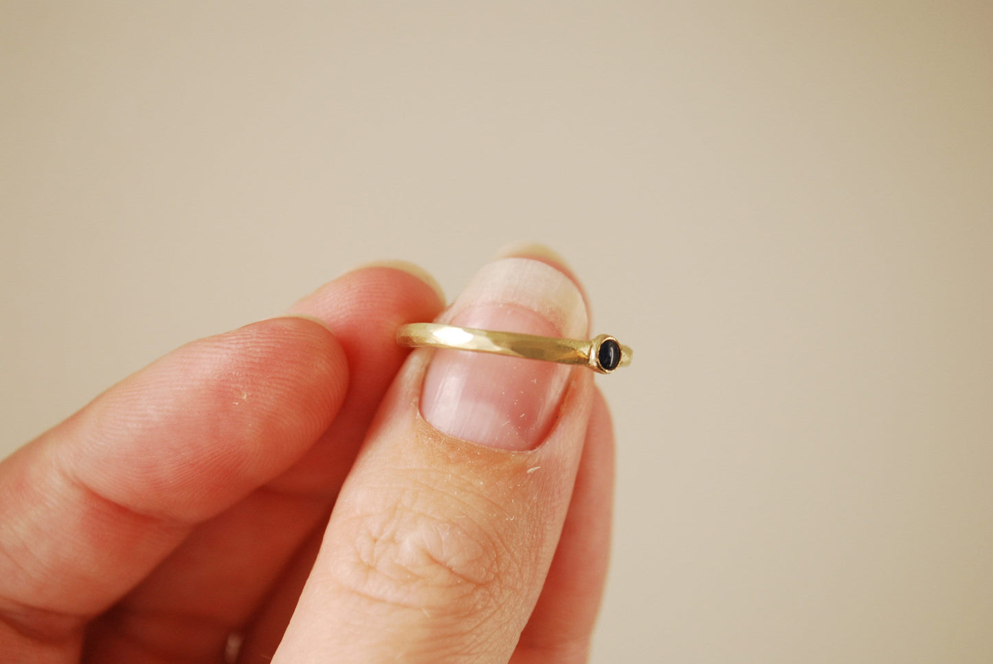 Hammered gold wedding ring