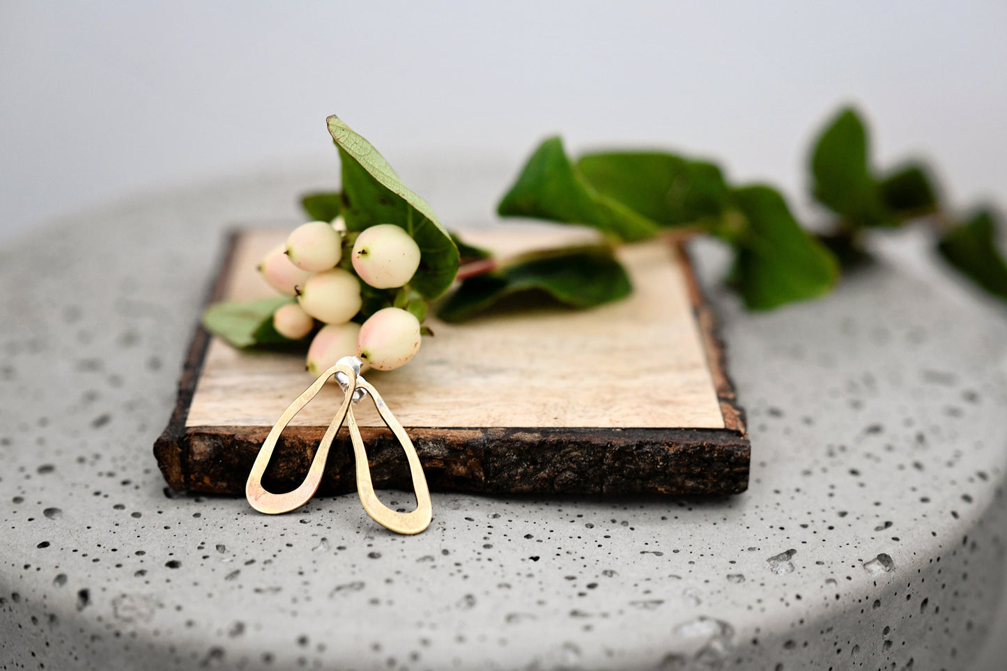 Freeform brass earrings