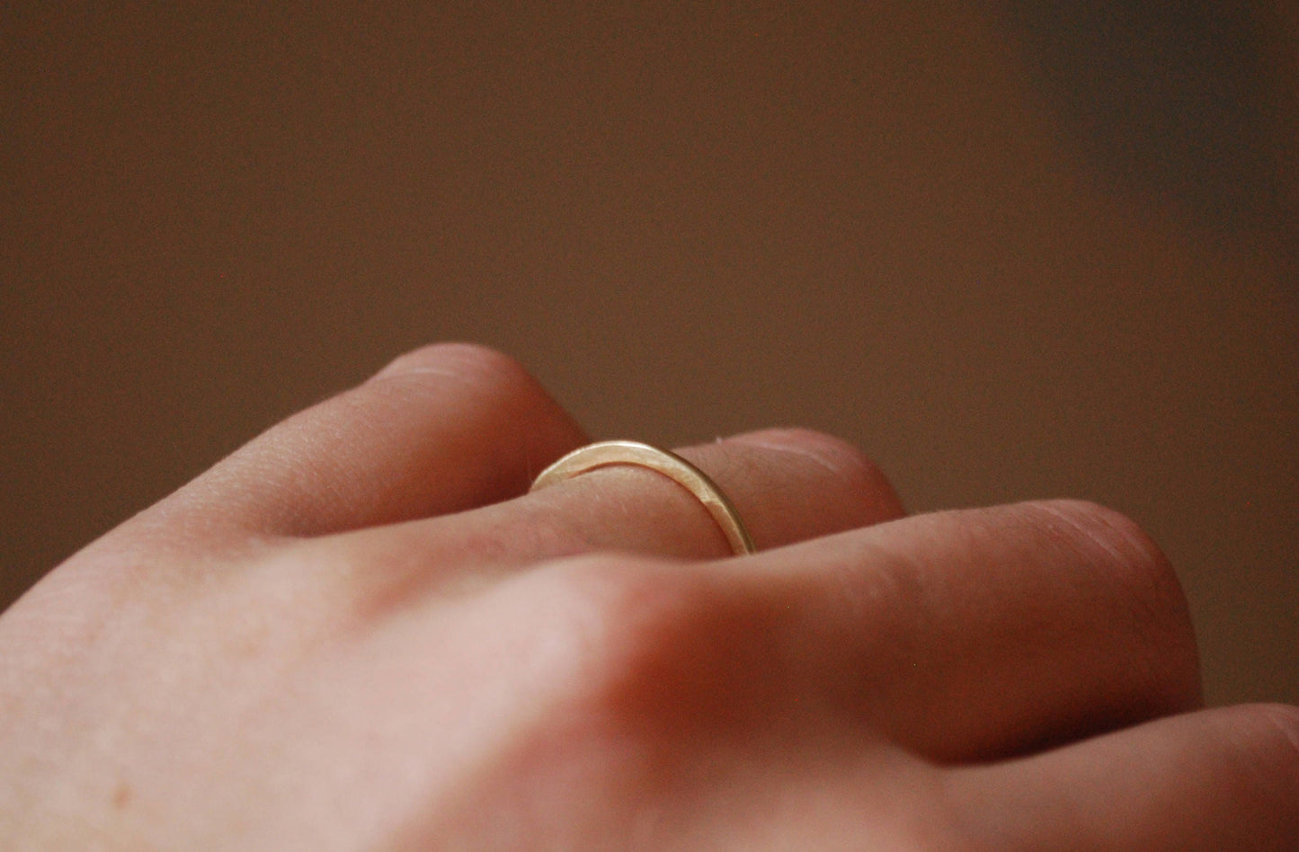 Hammered gold wedding ring