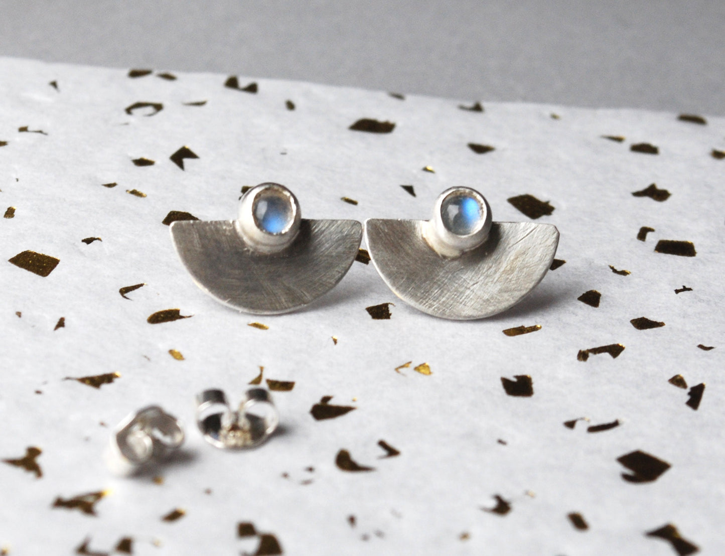 Sterling silver moonstone earrings
