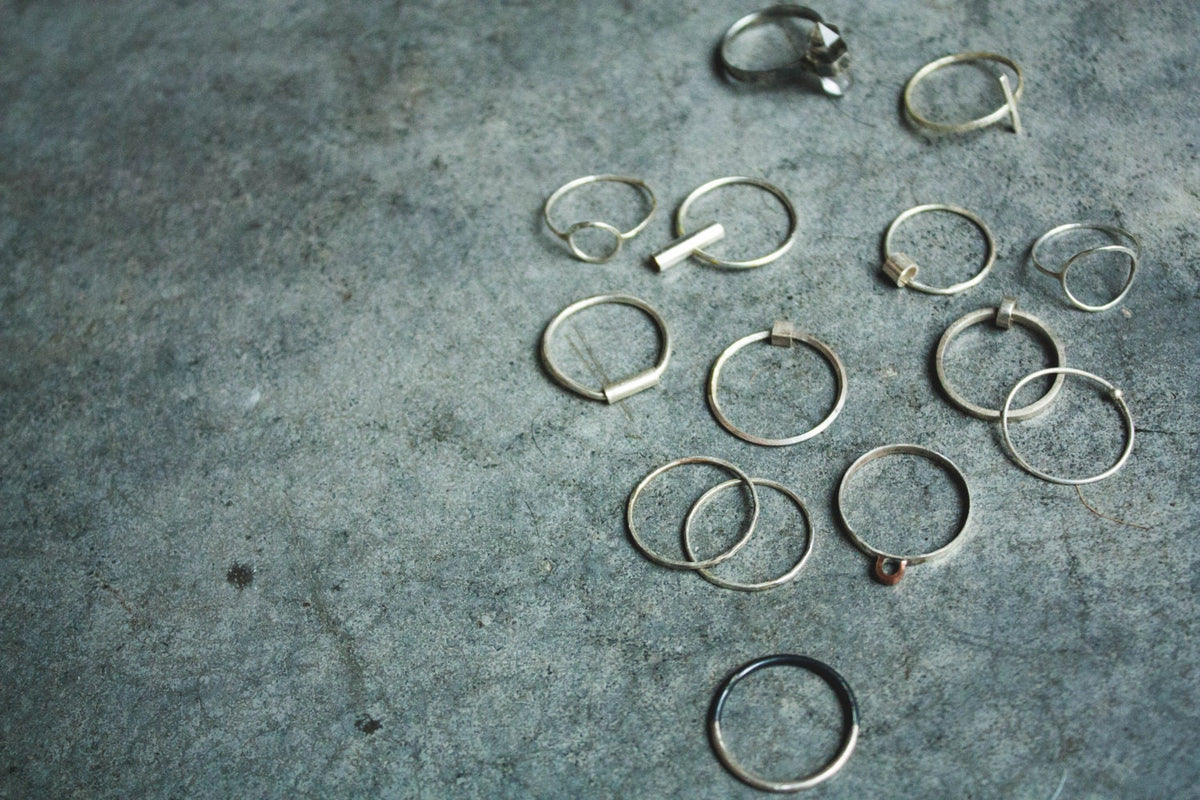 Handmade hammered sterling silver cross ring