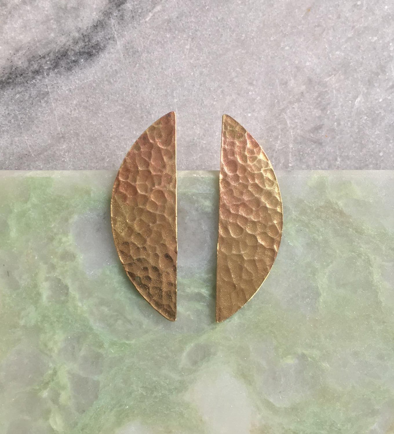 Gwyn earrings, Eco sterling silver half moon earrings