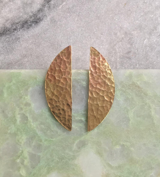 Gwyn earrings, Eco sterling silver half moon earrings