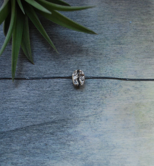 Sterling silver coffee bean necklace