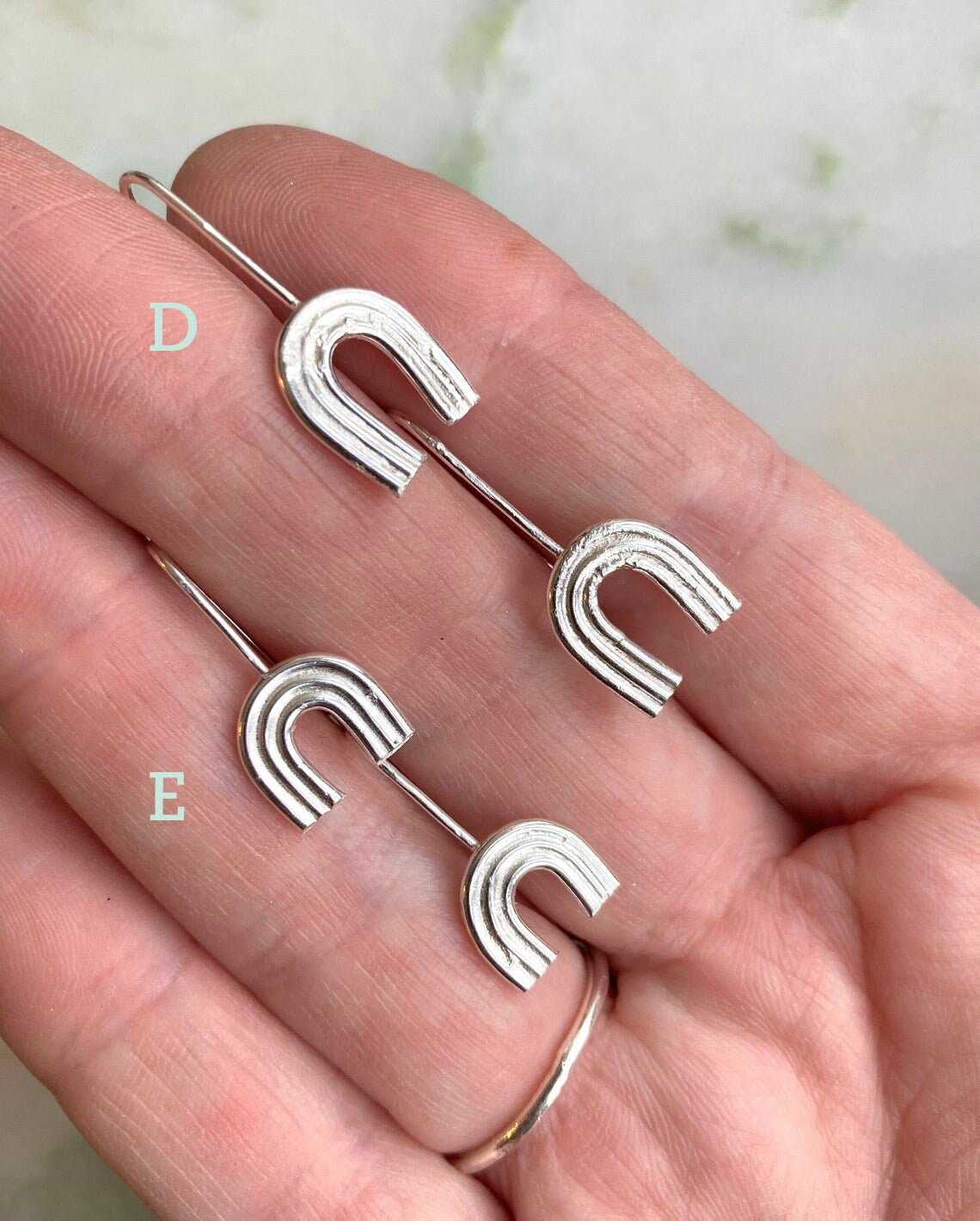 Shen earrings, Eco sterling silver rainbow earrings dangle