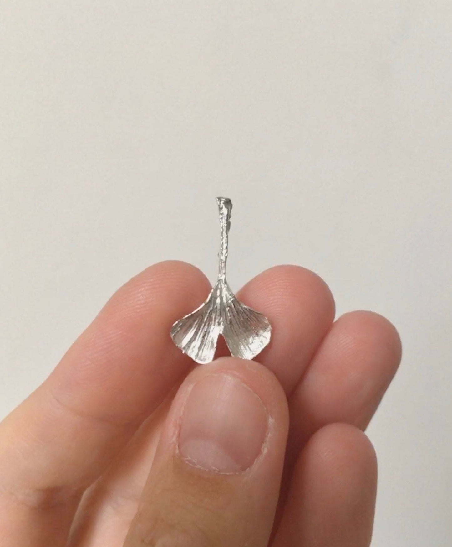 Daya necklace, Eco sterling silver Ginkgo Biloba leaf necklace