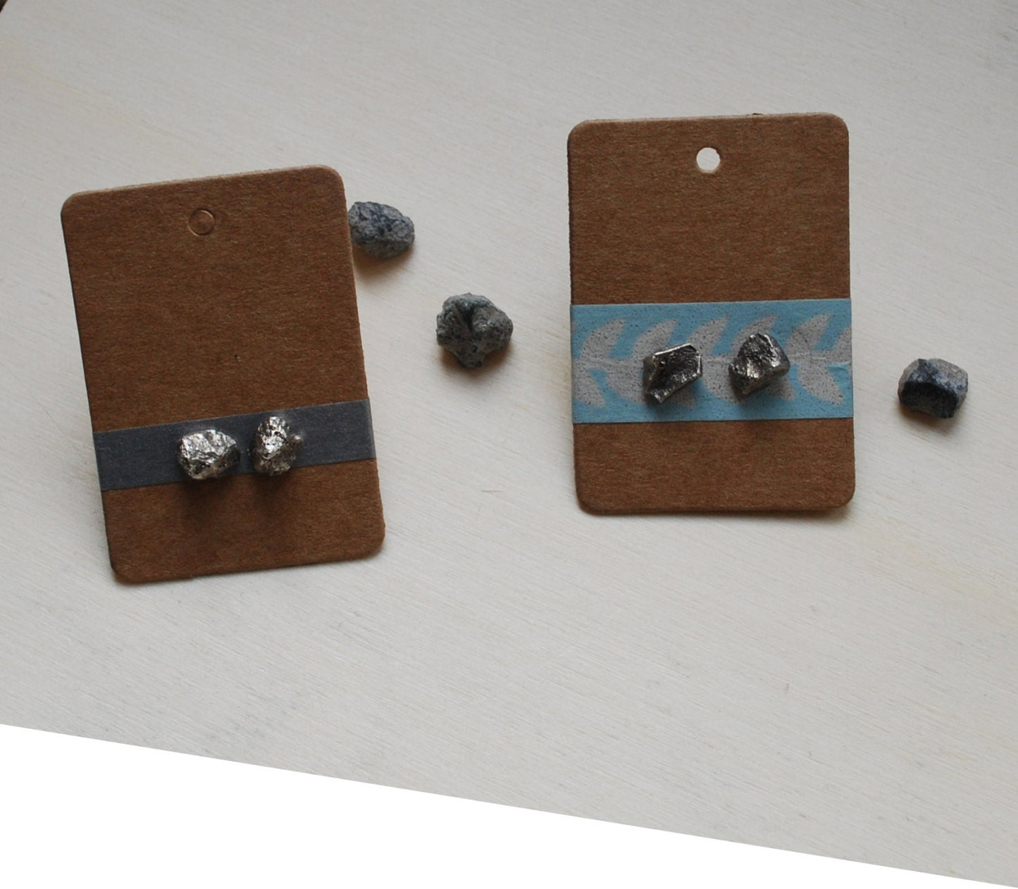 Silver pebble earrings