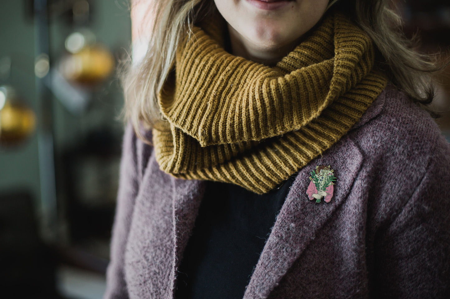 Flower girl enamel pin