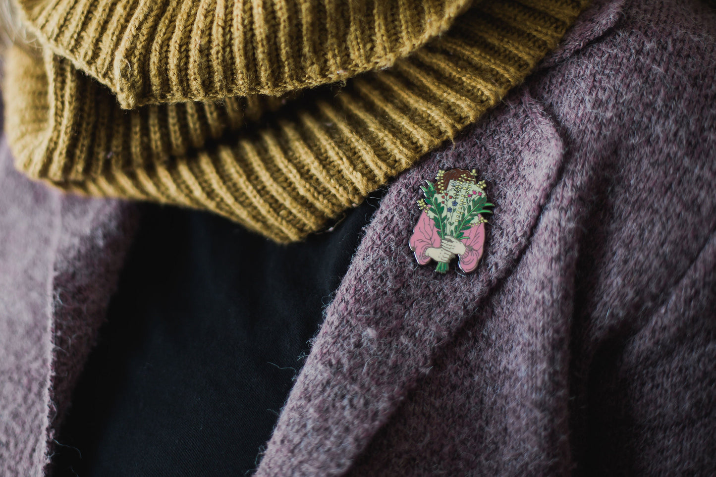 Flower girl enamel pin