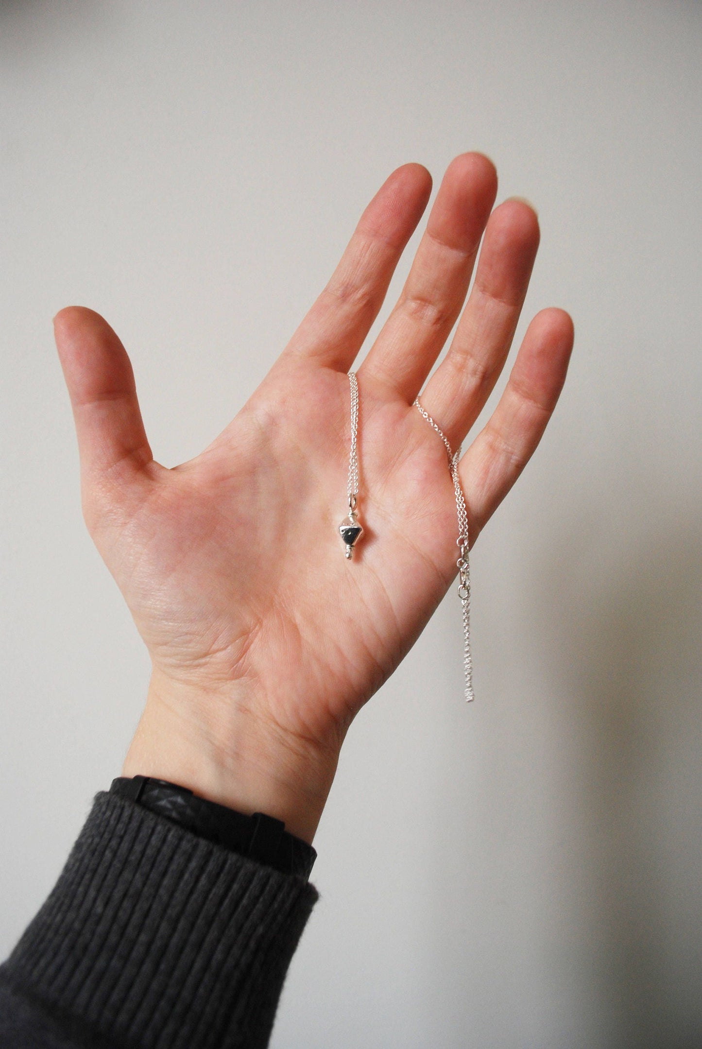 Leia necklace, Eco sterling silver pendant necklace
