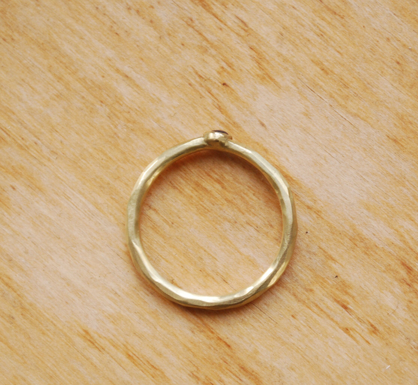 Hammered gold wedding ring