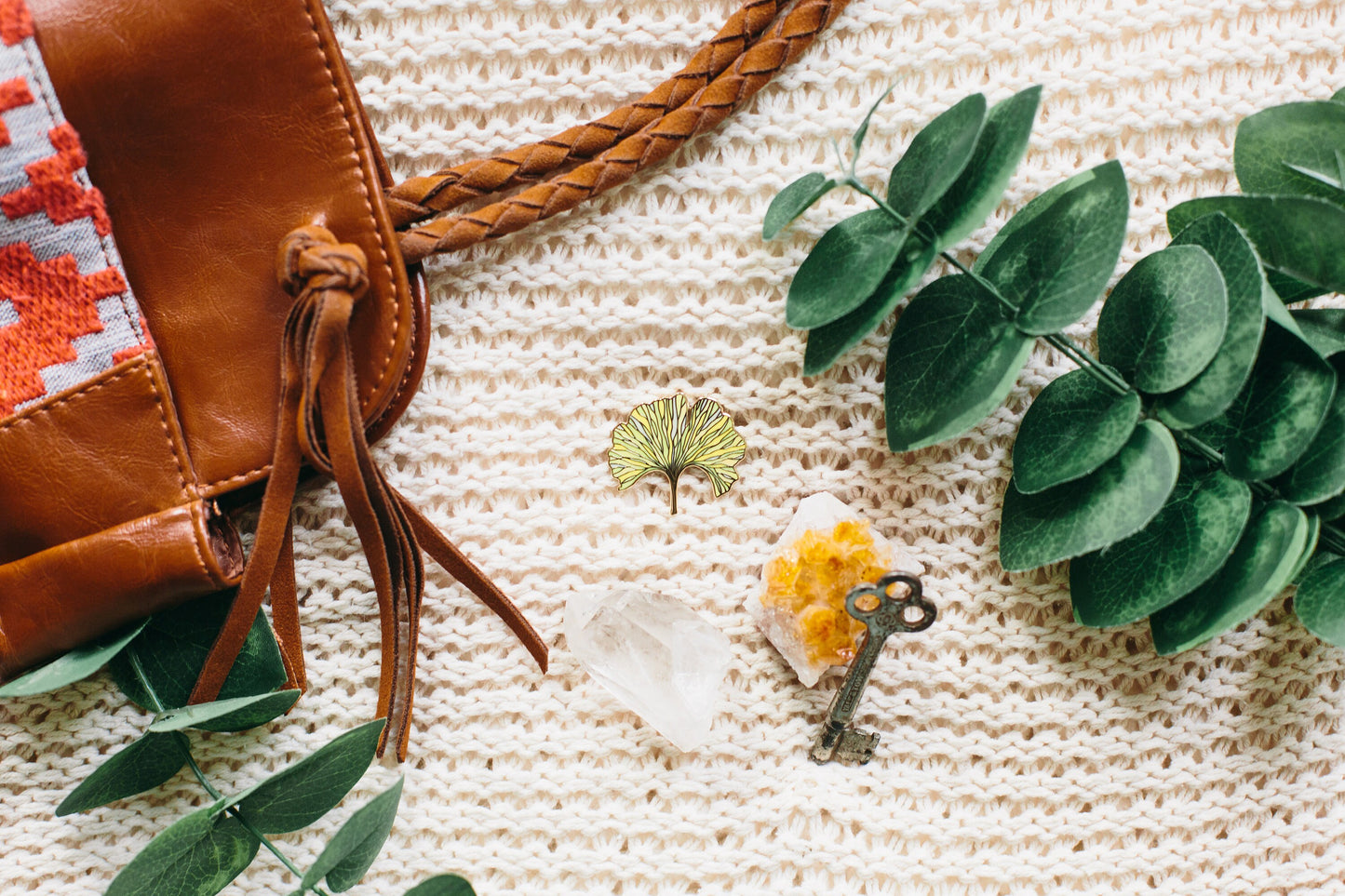 Ginkgo Biloba Hard Enamel Pin