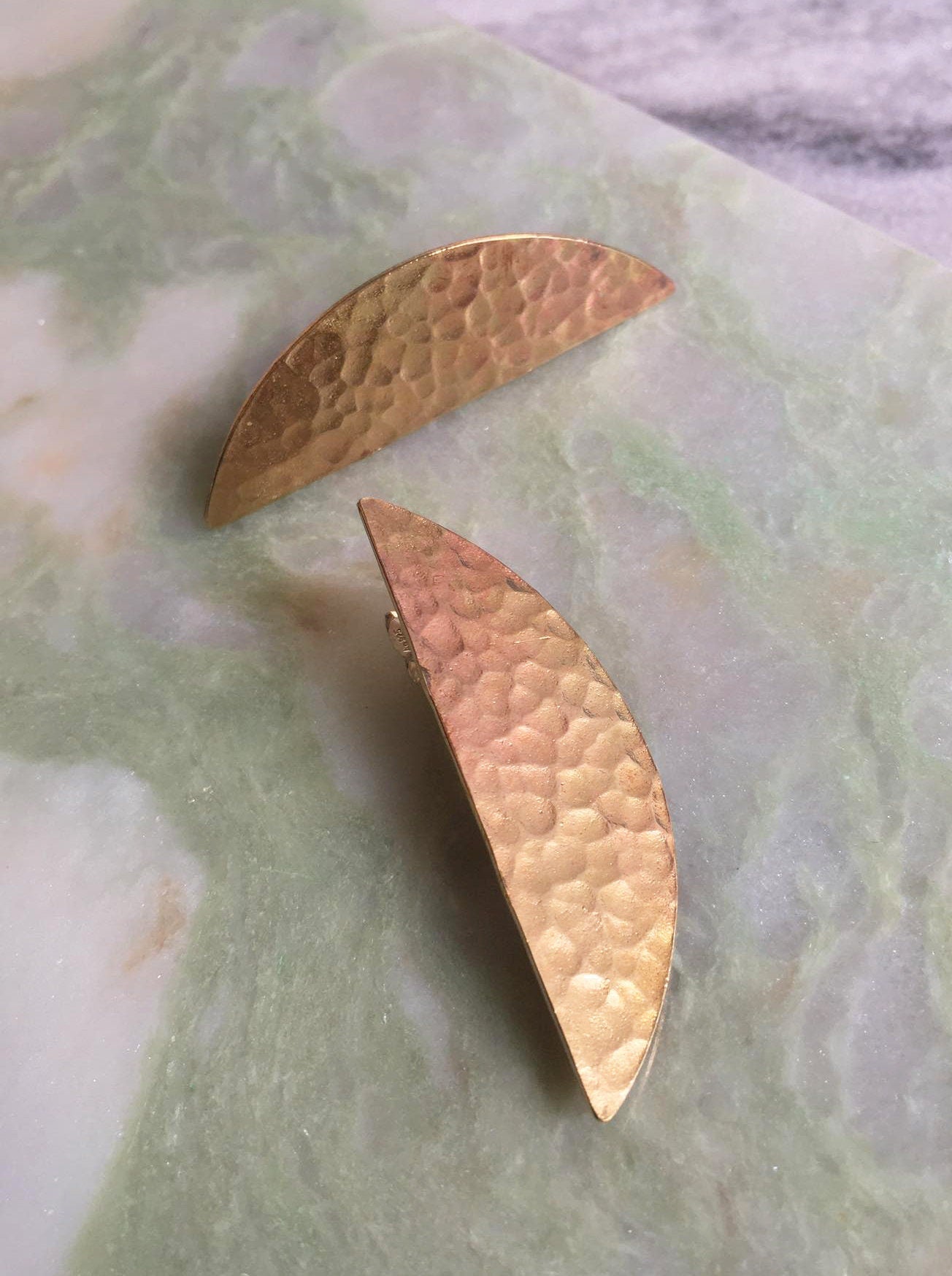 Gwyn earrings, Eco sterling silver half moon earrings