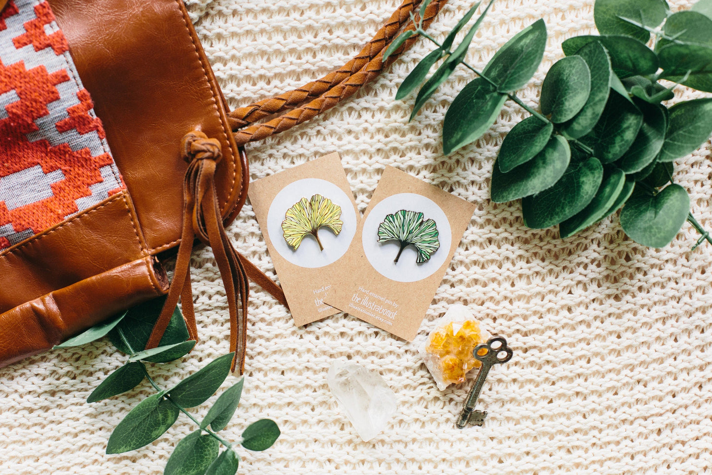 Ginkgo Biloba Hard Enamel Pin